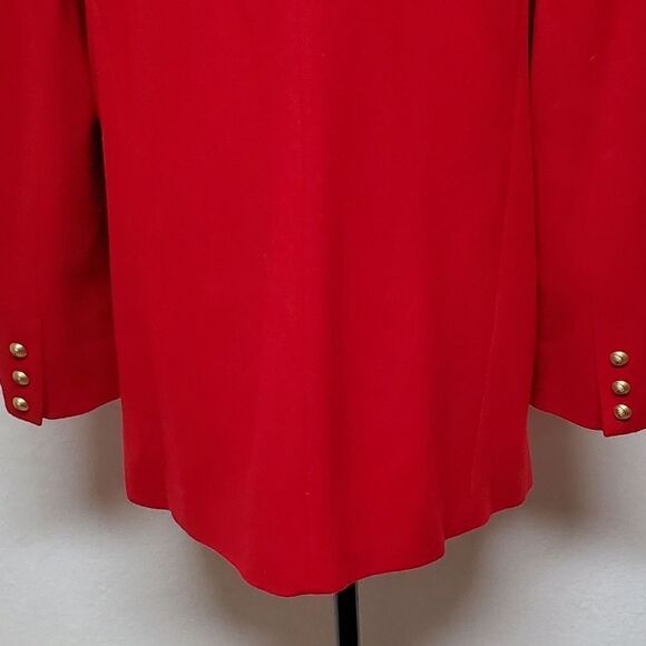 VINTAGE 1990s Bridgewater Classics Red Wool Single Breasted Blazer Jacket - Picture 10 of 12